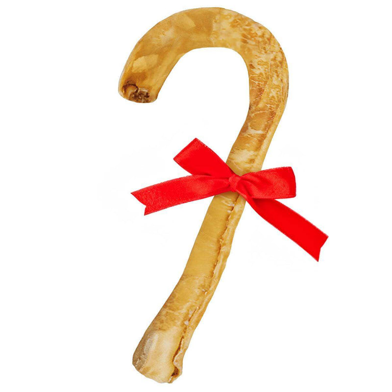 A single Collagen Candy Cane Chew