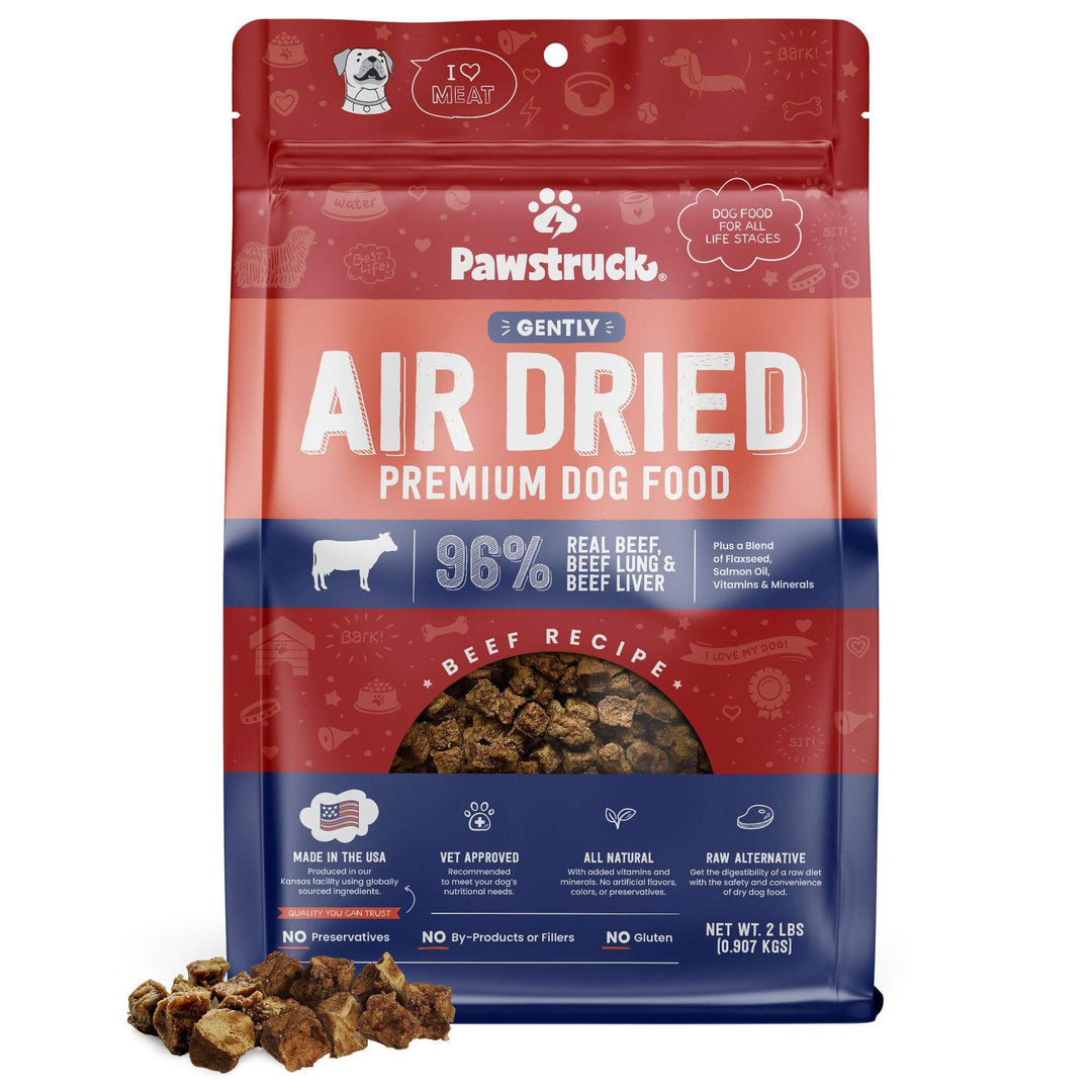 Dog food fashion with dried meat